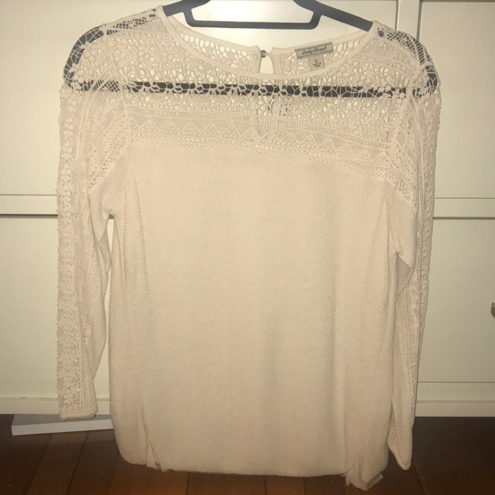 Lucky brand crochet long sleeve